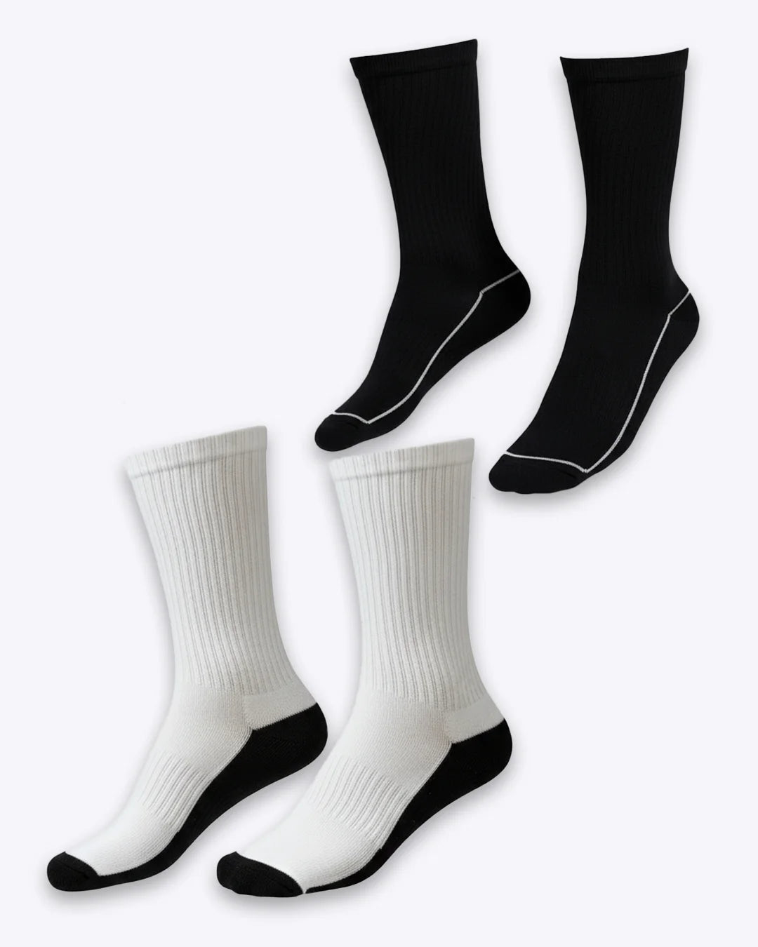 COMFORT Socks - White & Black (2Pz)